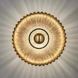 Modern Round Pleated Design Wall Sconce Image - 9