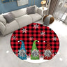 Modern Round Polyester Christmas Pattern Red Area Rug Image - 3
