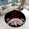 Modern Round Polyester Christmas Pattern Red Area Rug Image - 4