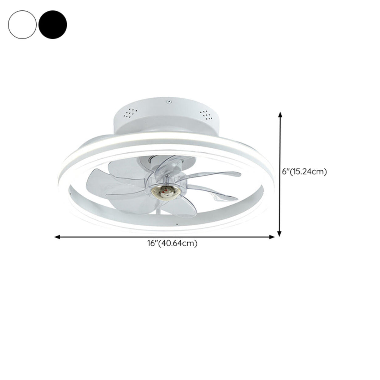 Modern Round Remote Control Ceiling Fan with LED Light 