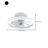 Modern Round Remote Control Ceiling Fan with LED Light #size