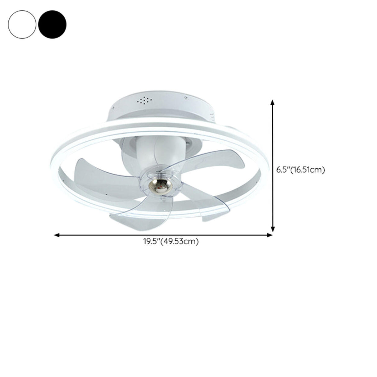 Modern Round Remote Control Ceiling Fan with LED Light Image - 14