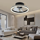 Modern Round Remote Control Ceiling Fan with LED Light Image - 3