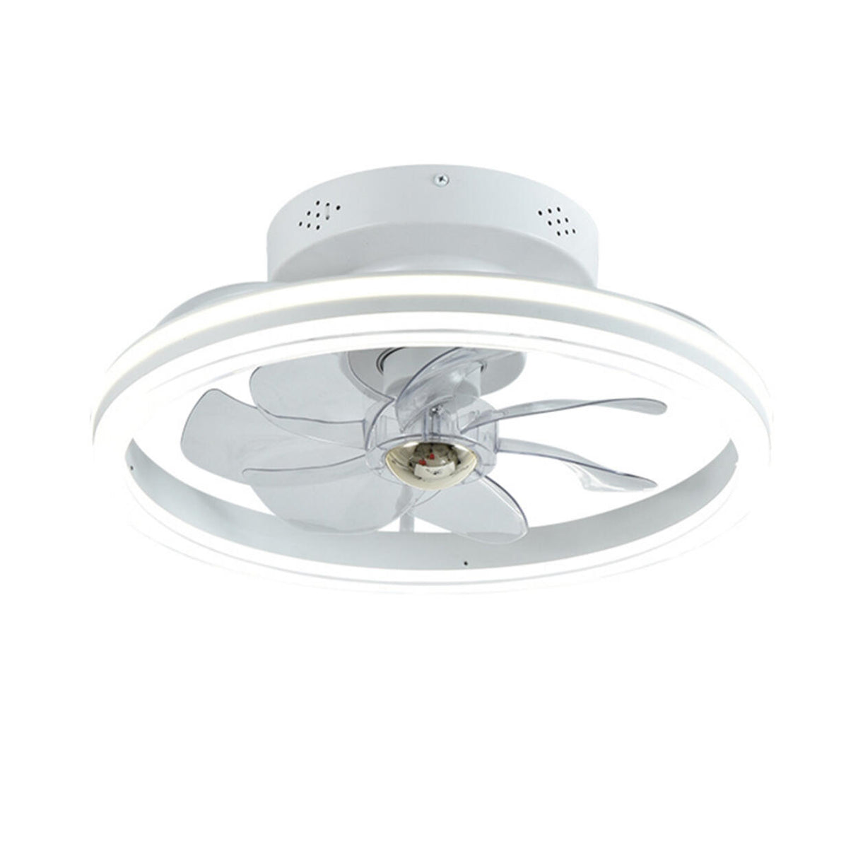 Modern Round Remote Control Ceiling Fan with LED Light Image - 5