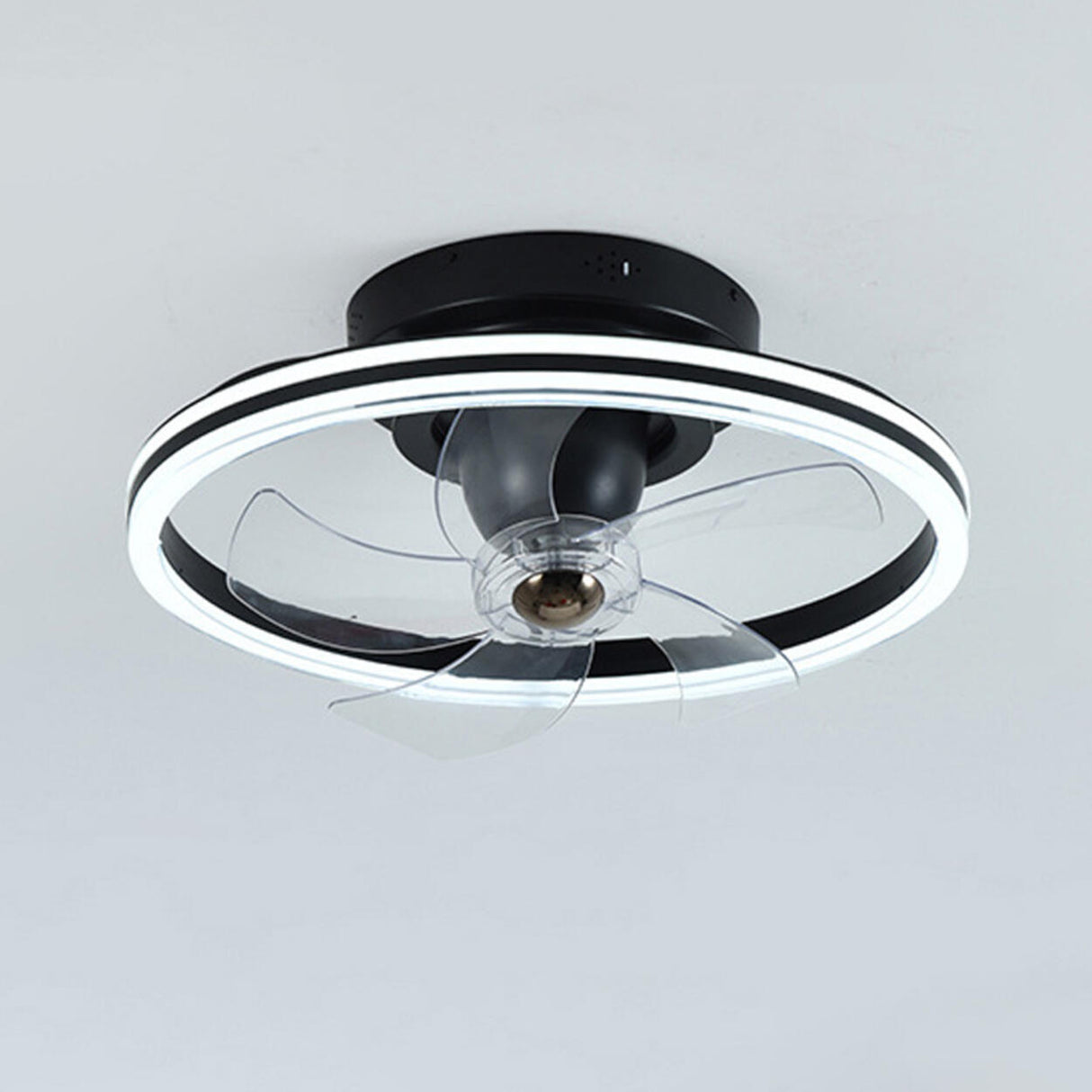 Modern Round Remote Control Ceiling Fan with LED Light Image - 6