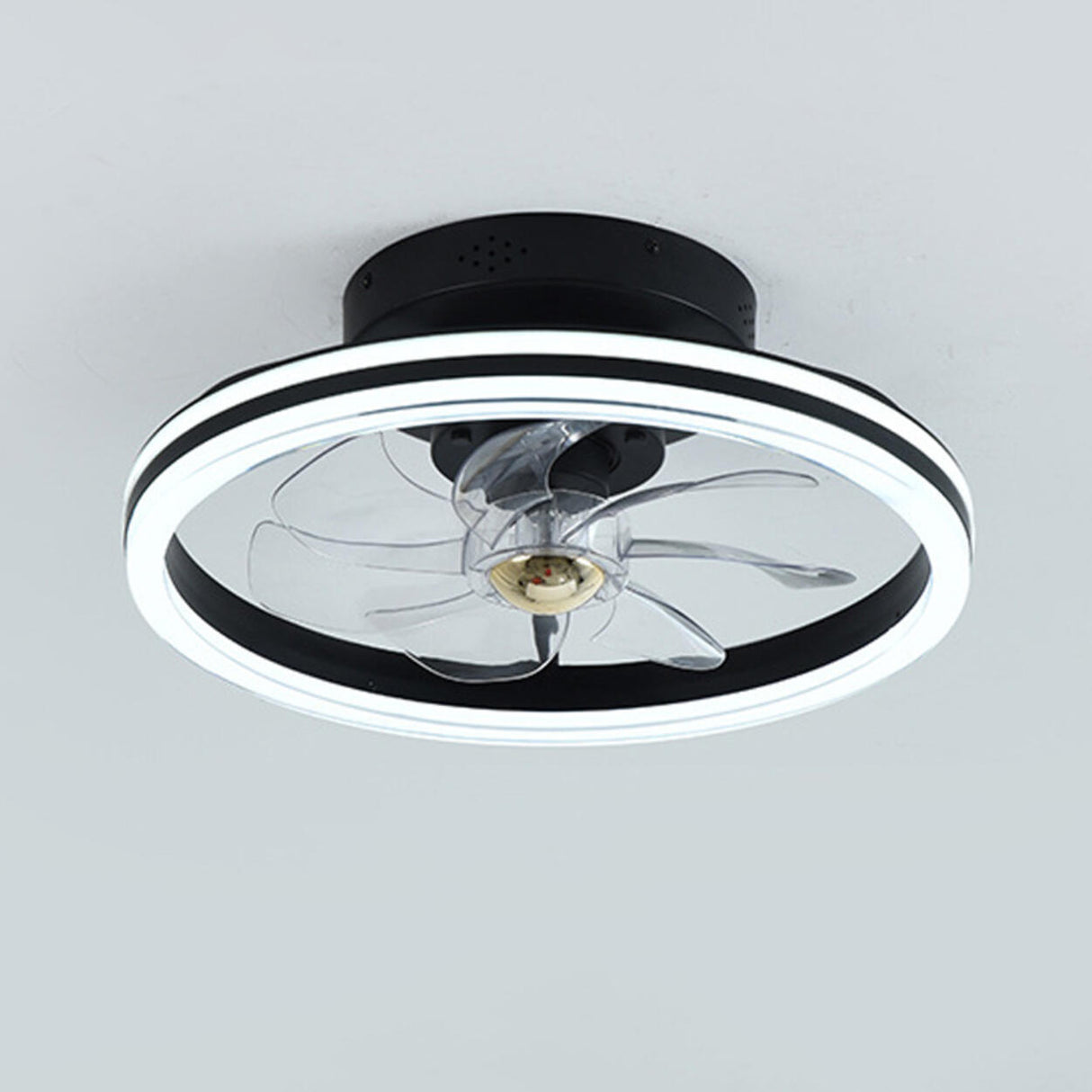 Modern Round Remote Control Ceiling Fan with LED Light Image - 7