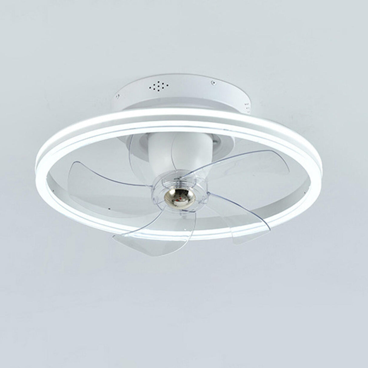Modern Round Remote Control Ceiling Fan with LED Light Image - 8