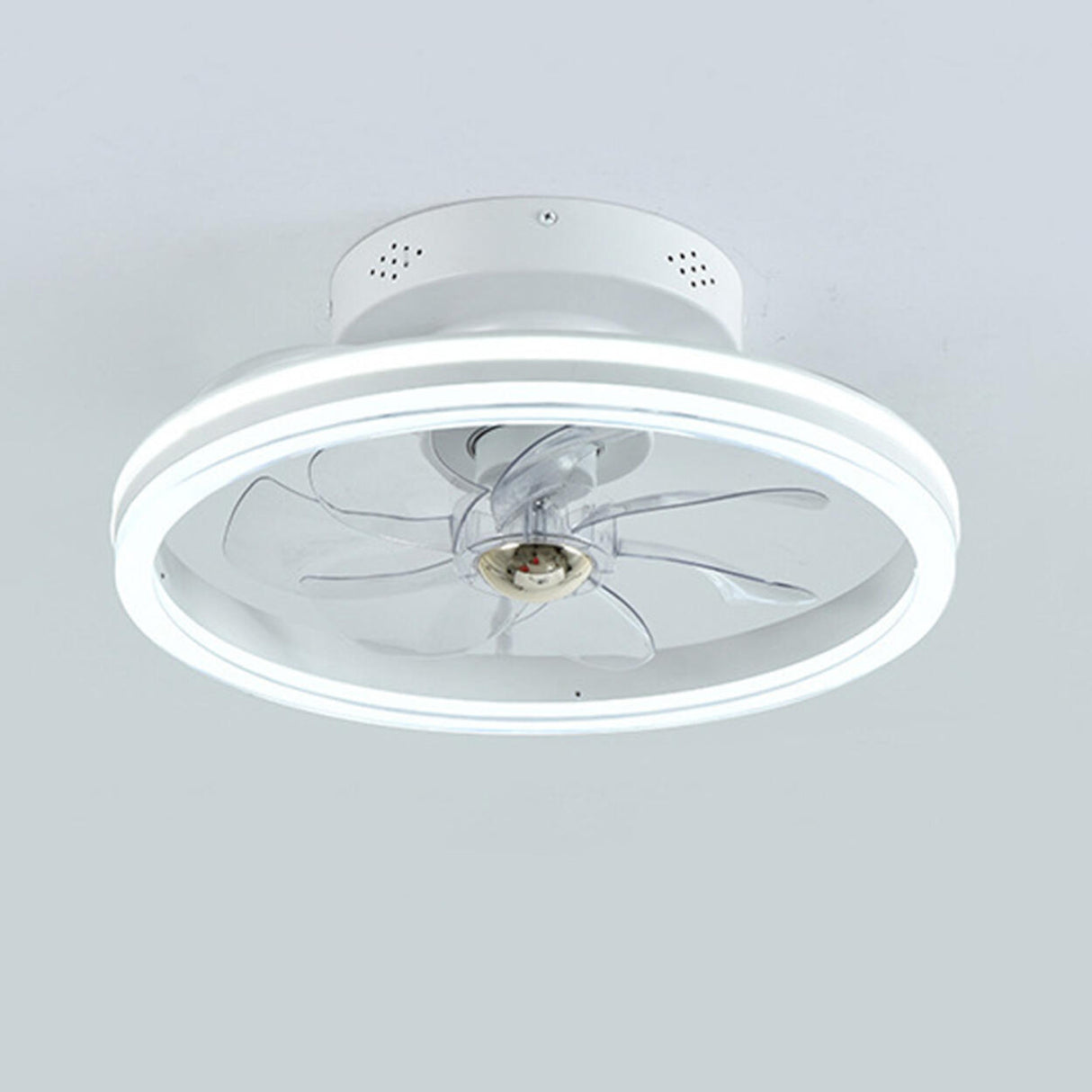 Modern Round Remote Control Ceiling Fan with LED Light Image - 9