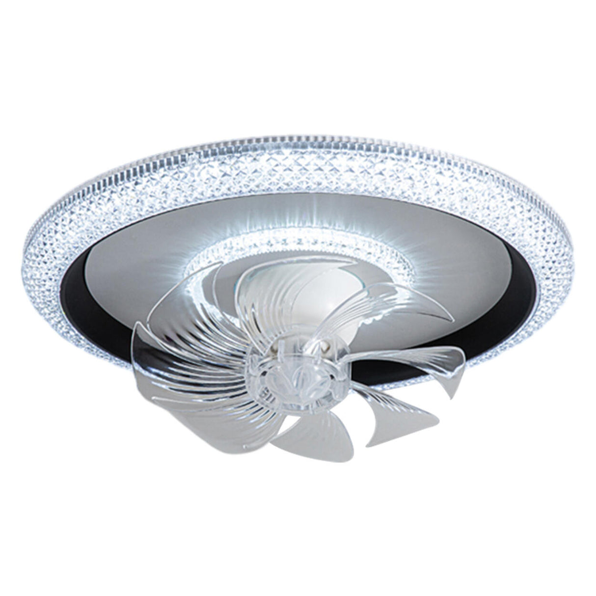 Modern Round Remote Dimmable Ceiling Fan with Light Image - 7