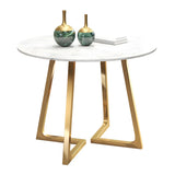 Modern Round Scratch Resistant Stone Dining Table Image - 5
