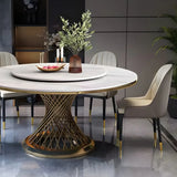Modern Round Scratch Resistant Stone Lazy Susan Dining Table Image - 4