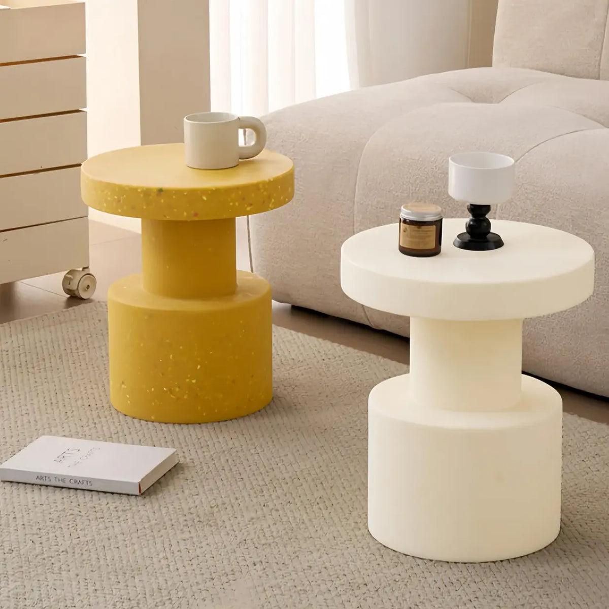 Modern Round Side Table Small Accent Table for Living Room Image - 1