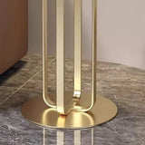 Modern Round Side Table with Sturdy Metal Base and Marble Top Image - 12