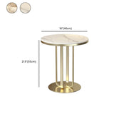 Modern Round Side Table with Sturdy Metal Base and Marble Top #size