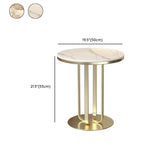 Modern Round Side Table with Sturdy Metal Base and Marble Top Image - 15