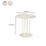 Modern Round Side Table with Sturdy Metal Base and Marble Top Image - 18