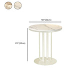 Modern Round Side Table with Sturdy Metal Base and Marble Top Image - 19