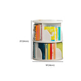 Modern Round Vertical Multi-Tier Wood Storage Bookcase #size