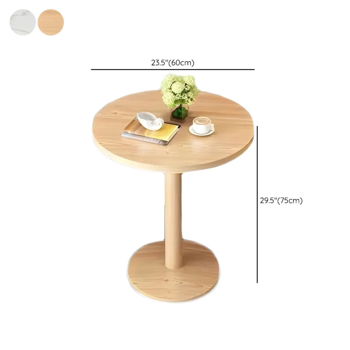 Modern Round White Marble Bistro Dining Table 