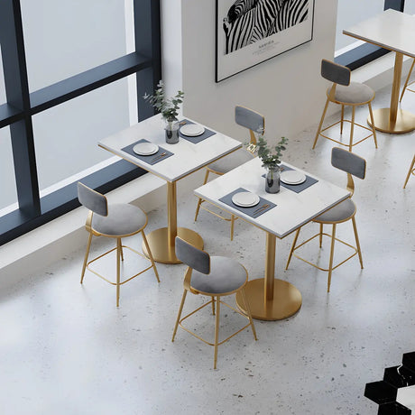 Modern Round White Marble Scratch Resistant Dining Table Image - 4