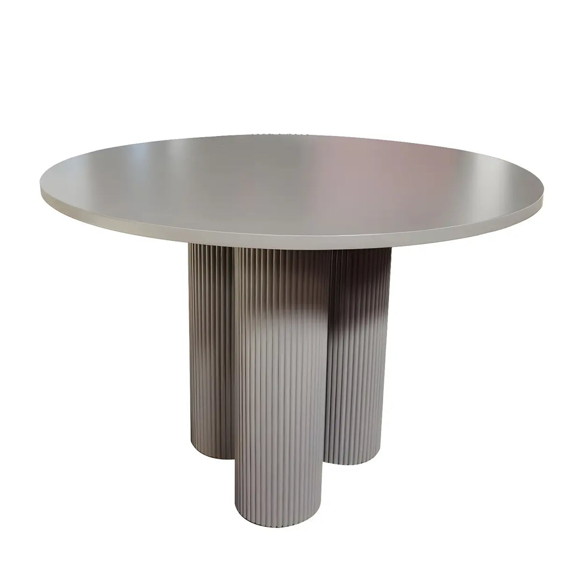 Grey Table Only Modern Round White Oak Wood Dining Table Image - 12
