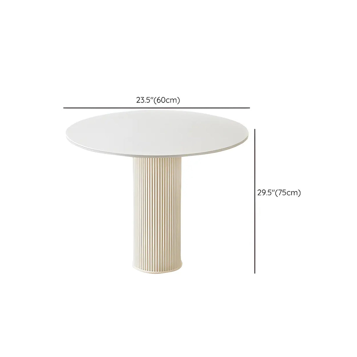 Modern Round Wood Beige Compact Elegant Dining Table 