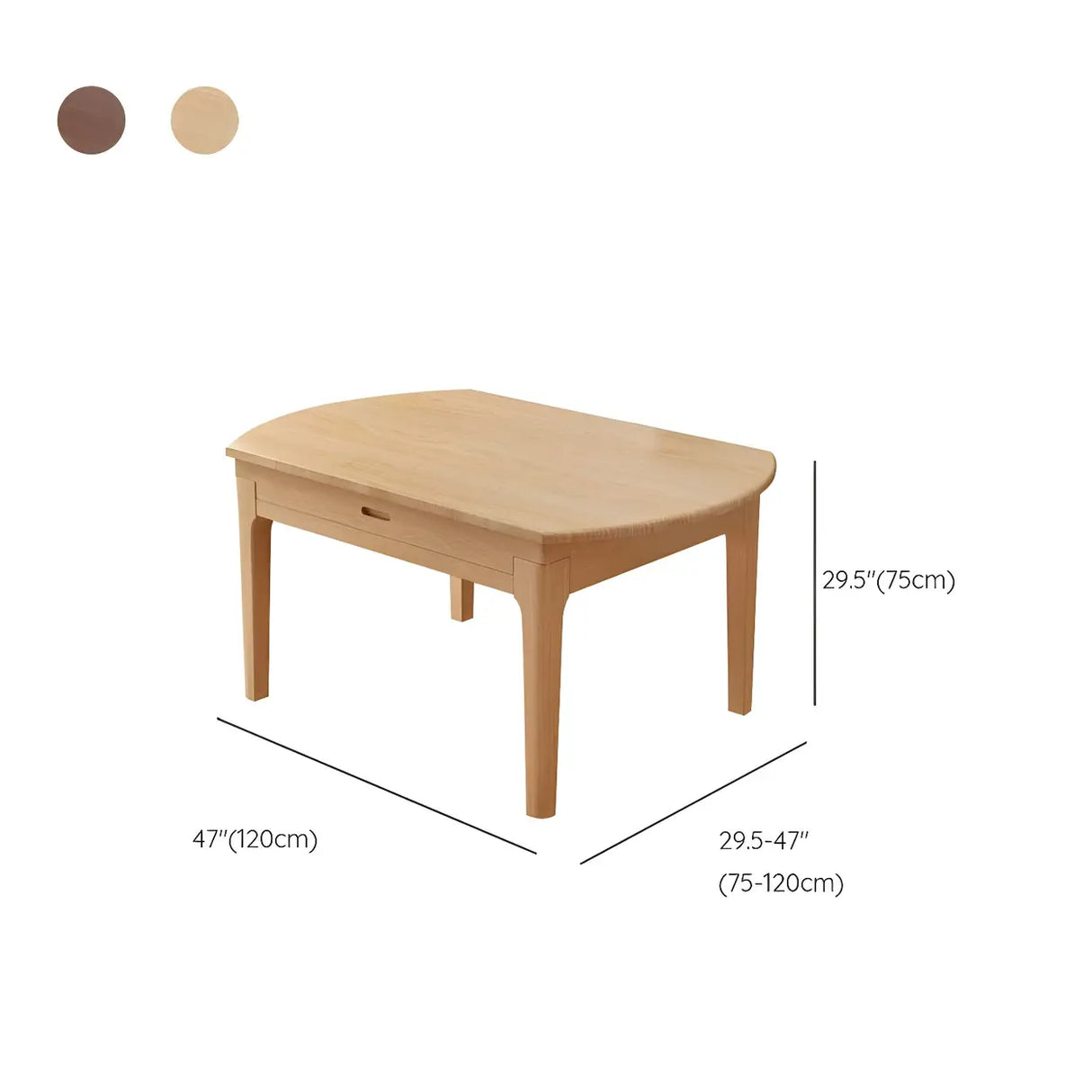 Modern Round Wood Dining Table for Kitchen Extendable 