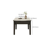Modern Round Wood Dining Table White Stone Extendable Image - 6