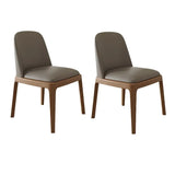 Modern Rubber Wood Upholstered Curved Back Dining Chair Set of 2 Image - 10