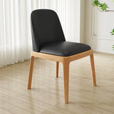 Modern Rubber Wood Upholstered Curved Back Dining Chair Set of 2 Image - 22