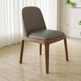 Modern Rubber Wood Upholstered Curved Back Dining Chair Set of 2 Image - 25