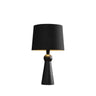 Modern Rusitic Wood Tapered Base Drum Fabric Table Lamp Image - 11