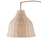 Modern Rustic Gold Woven Rattan Arched Floor Lamp Image - 7