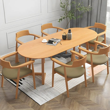 Modern Rustic Oval Pine Double Pedestal Dining Table Image - 2
