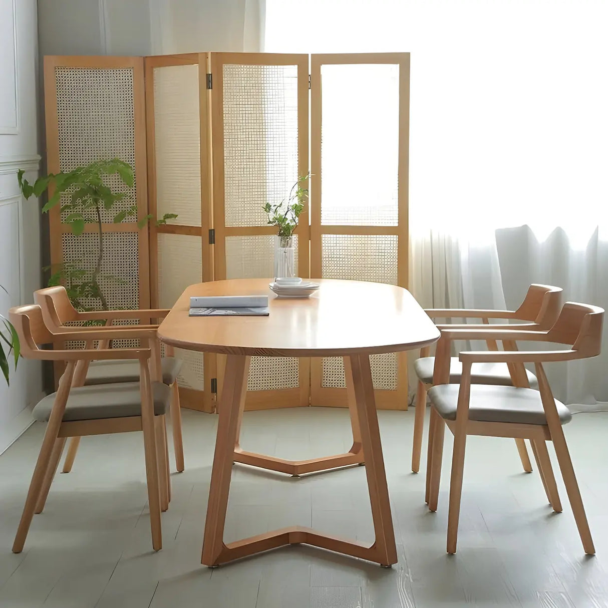 Modern Rustic Oval Solid Pine Double Pedestal Dining Table Image - 15