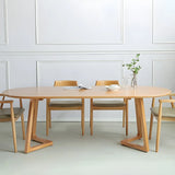 Modern Rustic Oval Solid Pine Double Pedestal Dining Table Image - 10
