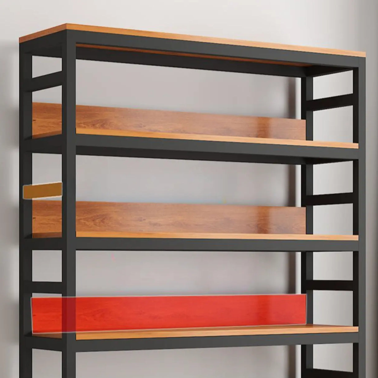 Modern Rustic Vertical Open Shelves Display Bookcases Image - 10