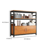 Modern Rustic Vertical Open Shelves Display Bookcases Image - 15