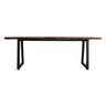 Modern Rustic Wood Bench with Black Metal Legs, 47 Inch Image - 5