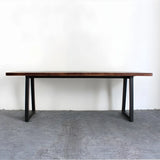 Modern Rustic Wood Bench with Black Metal Legs, 47 Inch Image - 9