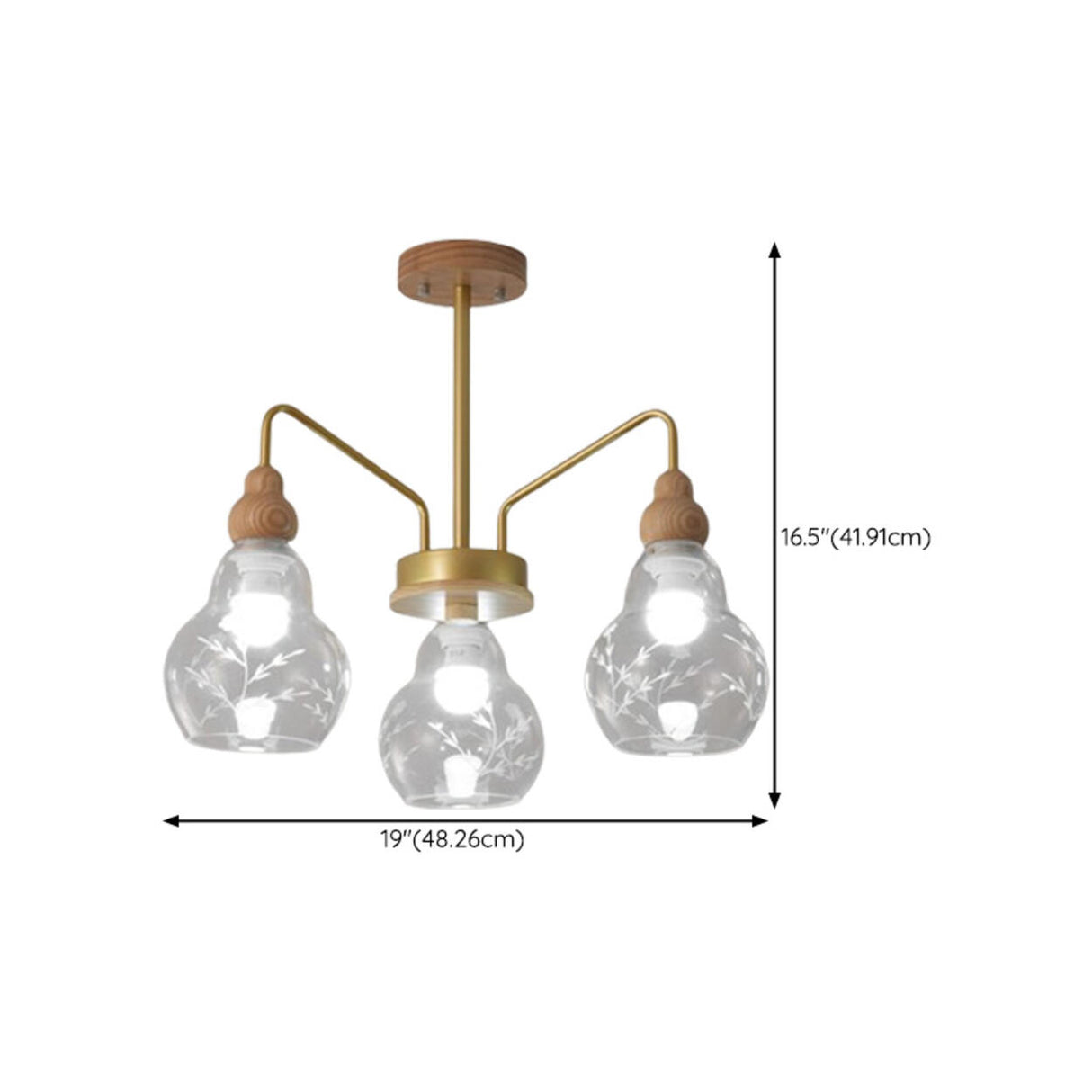 Modern Scandinavian Gold Clear Glass Spherical Chandelier  