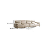 Modern Scratch Resistant Beige Genuine Leather Wide Seat Sofa Image - 13