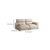 Modern Scratch Resistant Beige Genuine Leather Wide Seat Sofa #size