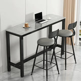 Modern Scratch Resistant Footrest Rectangular Narrow Bar Table Image - 3