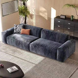 Modern Scratch Resistant Gray Deep-Seat Chenille Modular Sofa Image - 2