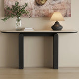 Modern Scratch Resistant Oval Stone Top Console Table Image - 1
