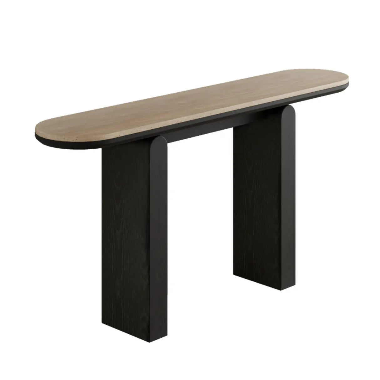Modern Scratch Resistant Oval Stone Top Console Table Image - 2