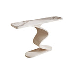 Modern Scratch Resistant Stone Top Curved Base Console Table Image - 2