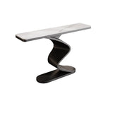 Modern Scratch Resistant Stone Top Curved Base Console Table Image - 3