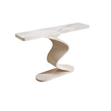 Modern Scratch Resistant Stone Top Curved Base Console Table Image - 5